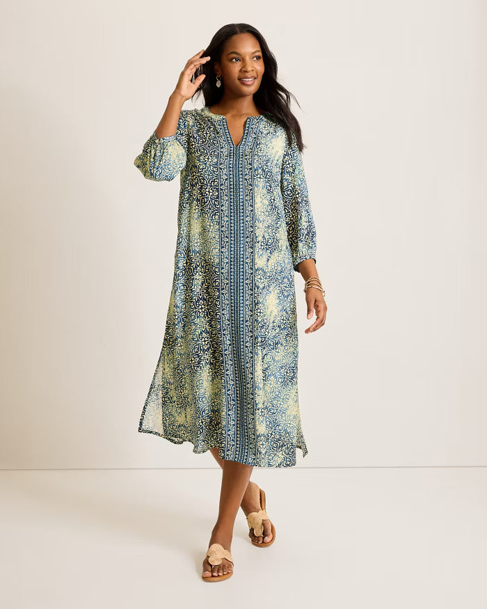TOMMY BAHAMA MOSAIC SHORES MIDI DRESS