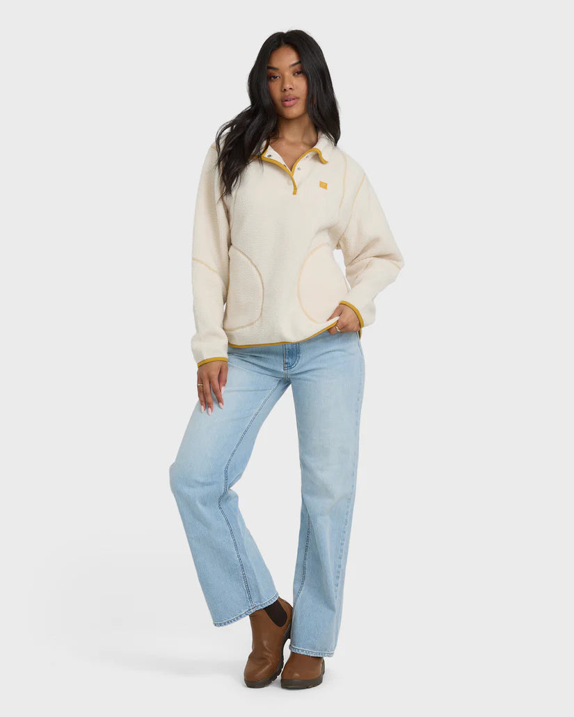 BILLABONG STREAMER HALF SNAP FLEECE SWEATER