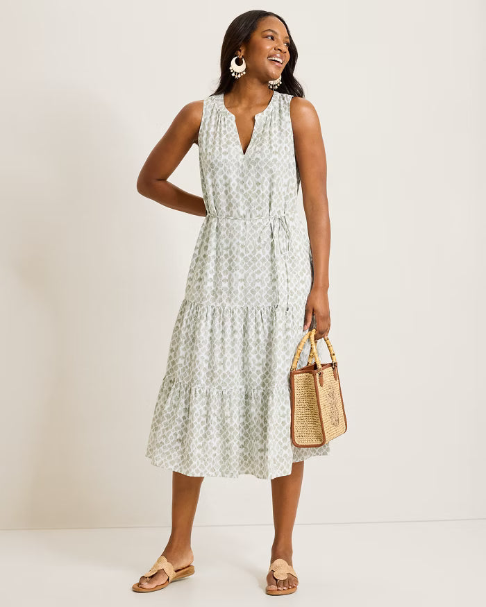 COASTAL SANDS LINEN-BLEND SUNDRESS