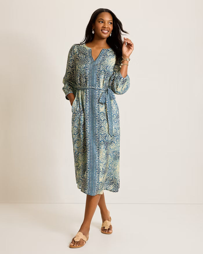 TOMMY BAHAMA MOSAIC SHORES MIDI DRESS