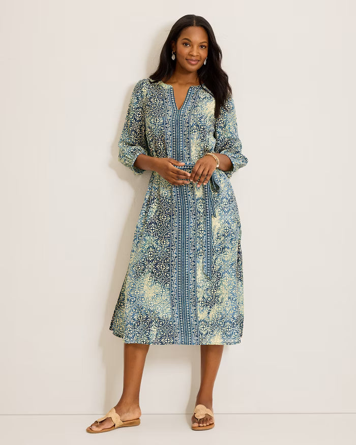 TOMMY BAHAMA MOSAIC SHORES MIDI DRESS
