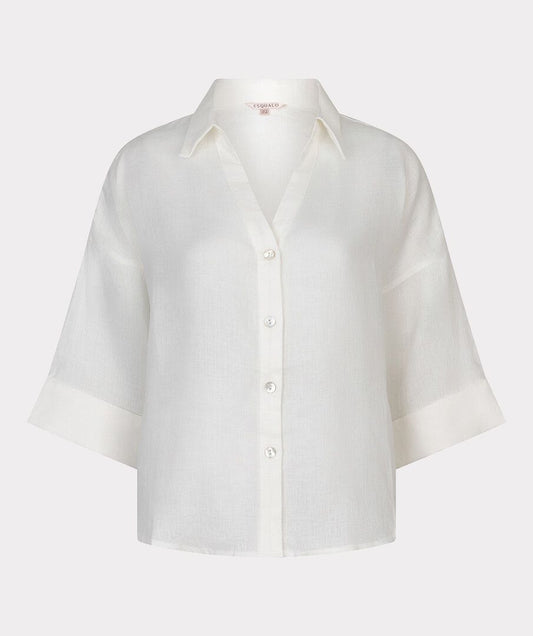 ESQUALO BLOUSE TURN UP LINEN