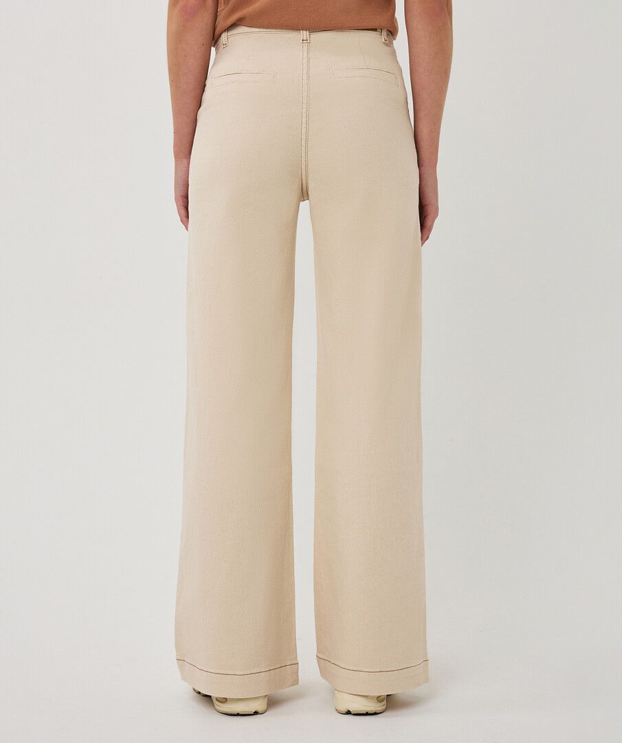 ESQUALO TWILL WIDE LEG TROUSERS