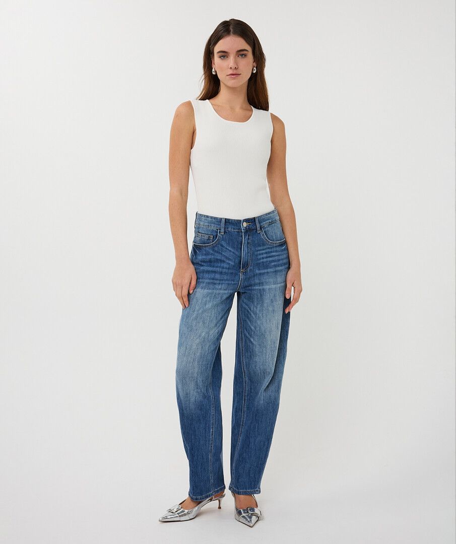 ESQUALO BARREL JEAN TROUSERS