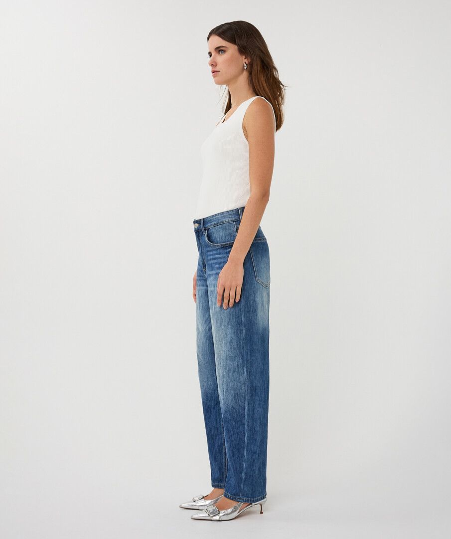 ESQUALO BARREL JEAN TROUSERS