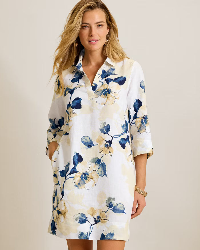 TOMMY BAHAMA BELEZA BLOSSOM LINEN DRESS