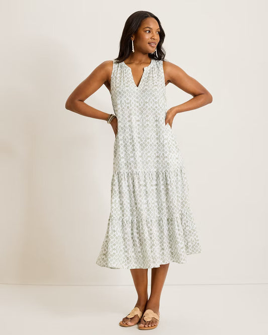 COASTAL SANDS LINEN-BLEND SUNDRESS