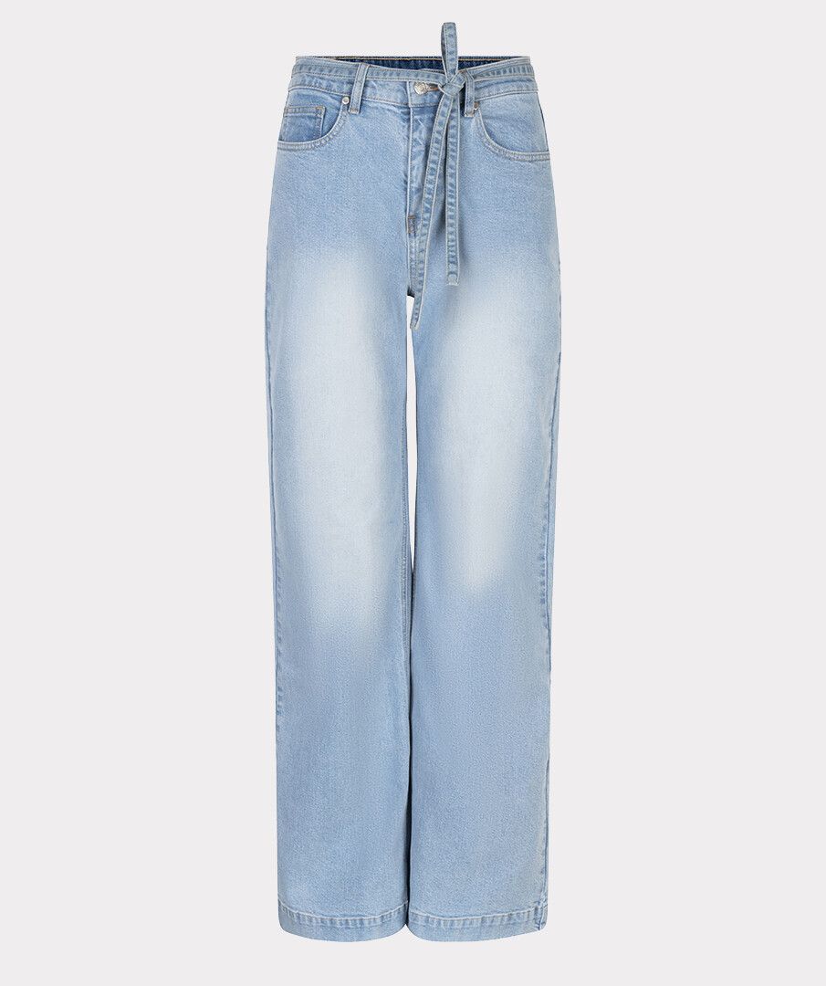 ESQUALO DENIM BELT WIDE LEG