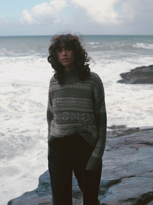 FINISTERRE IDLESS BROKEN FAIR ISLE SWEATER