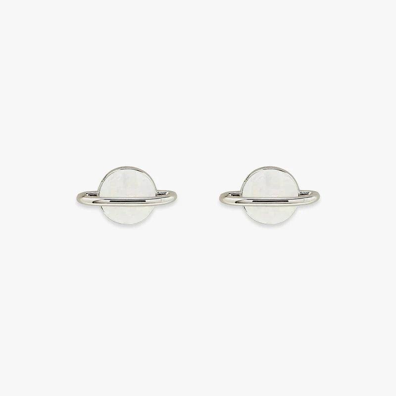PURA V WHITE OPAL SATURN EARRINGS - Cottage Toys - Peterborough - Ontario - Canada