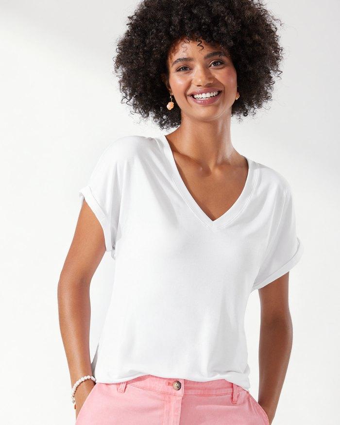 TOMMY BAHAMA KAUAI JERSEY VNECK TEE - Cottage Toys - Peterborough - Ontario - Canada